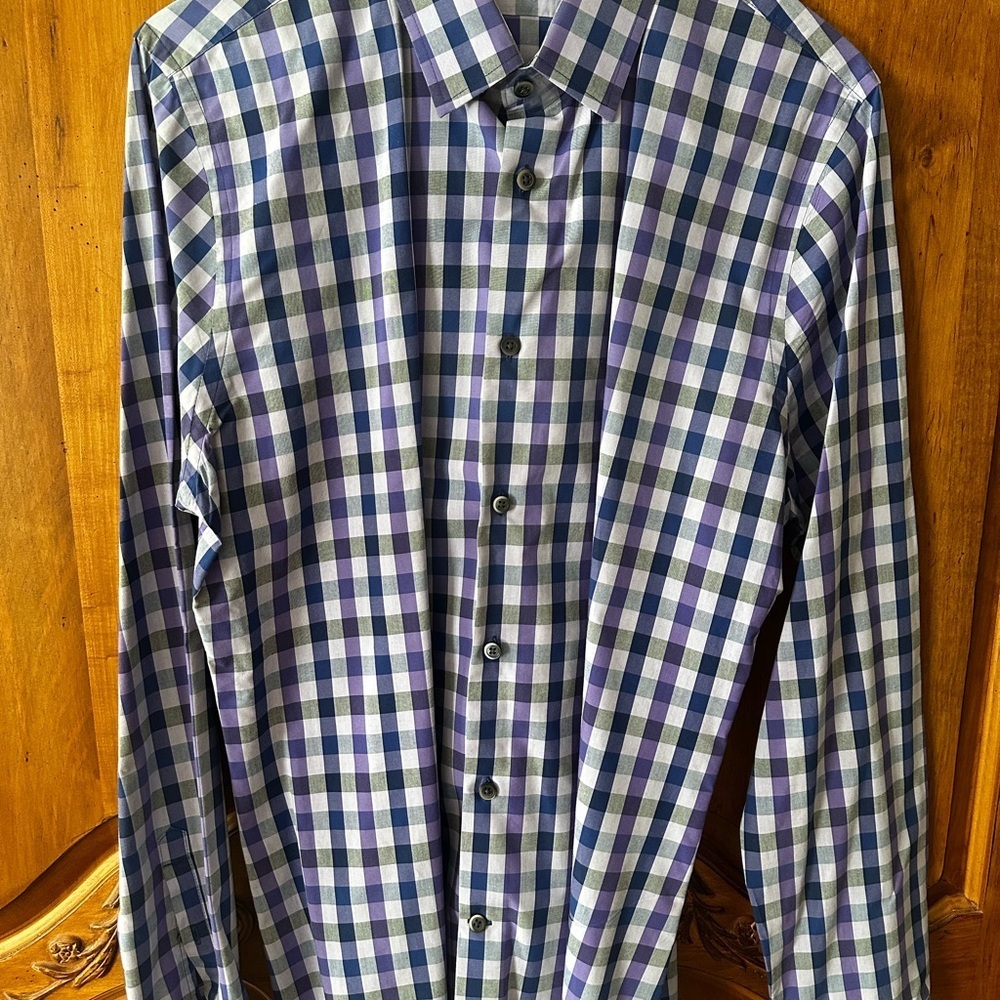 Express Men's Checkered Shirt - Purple